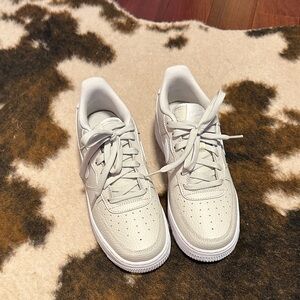 Nike Light Bone and White Air Force 1
